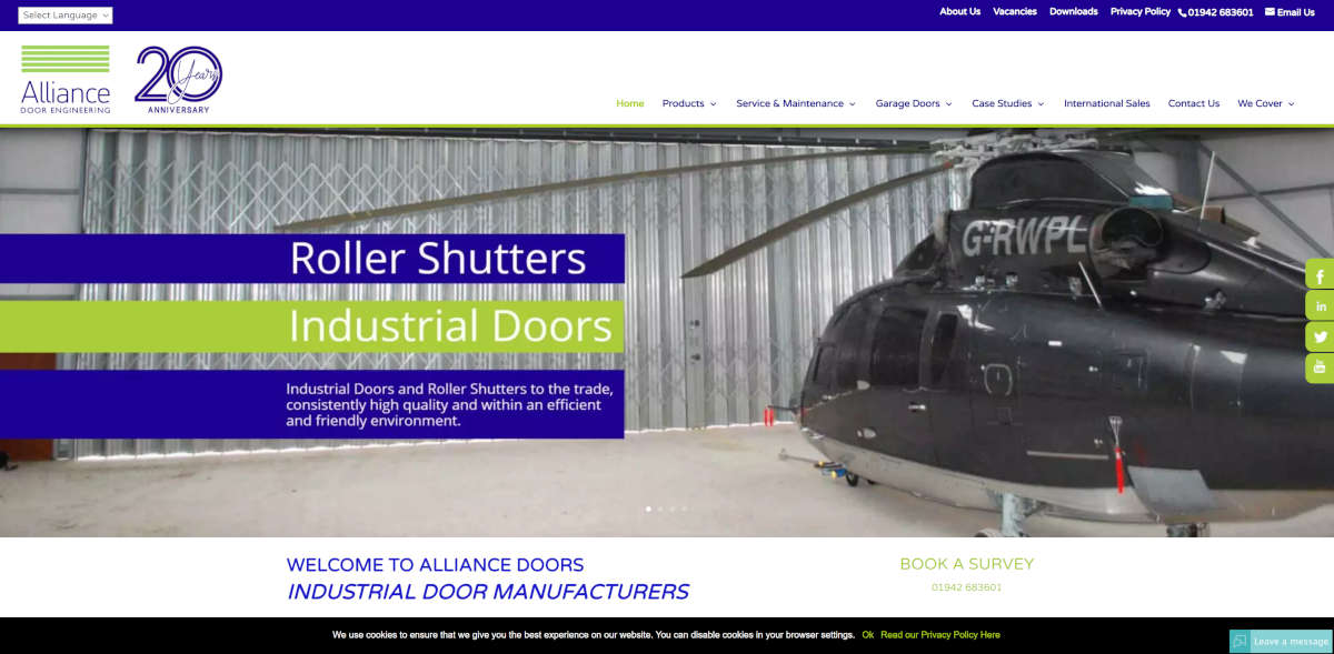Industrial Doors Alliance Door Engineering Website Development by DT Innovation