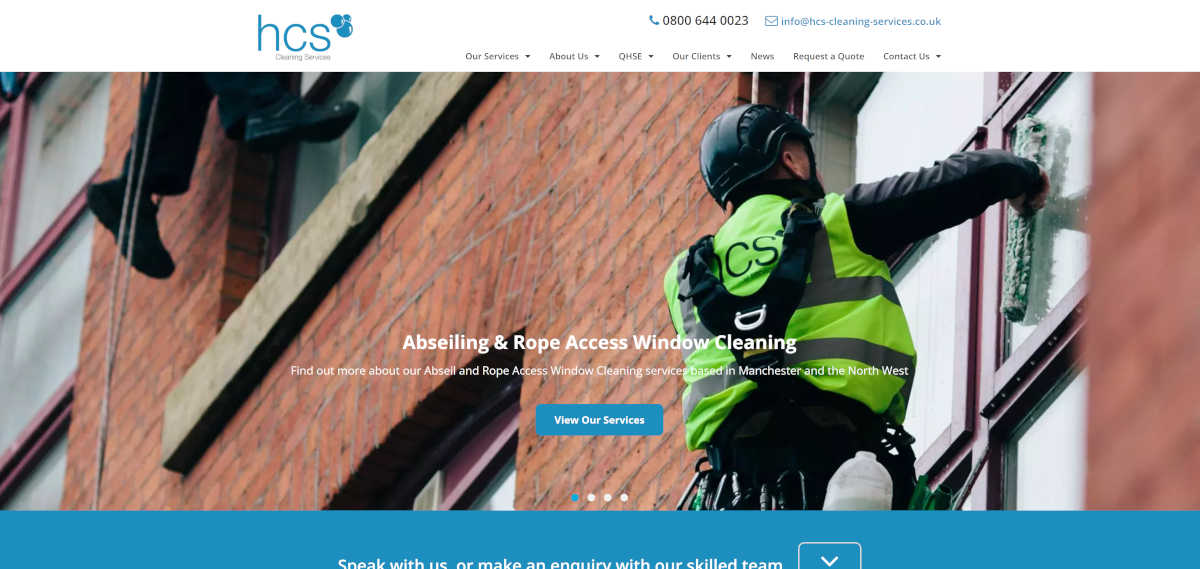 Window Cleaning Website HCS Cleaning Services Development by DT Innovation