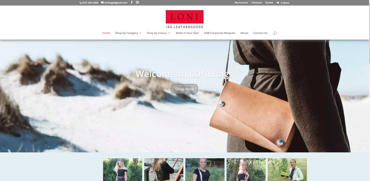 Handbags Website Loni Bags Development by DT Innovation