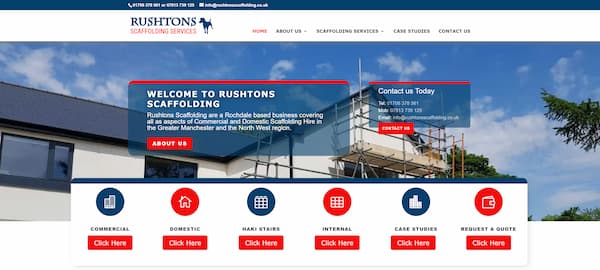 Rushtons Scaffolding Website Development and SEO by DT Innovation