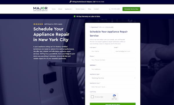 Major Appliance Repair Case Study